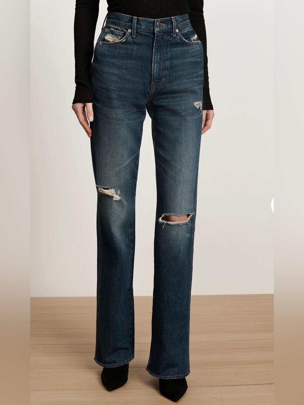 Veronica Beard Dylan straight leg jeans distressed city lights NWT